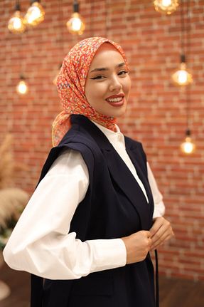 روسری نارنجی پنبه ای Silk Home - کد 854056592