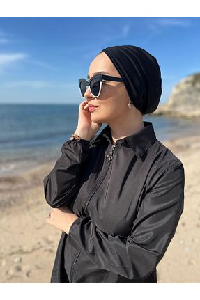 کلاه شنای حجاب مشکی زنانه By Suu Sever - کد 689225282
