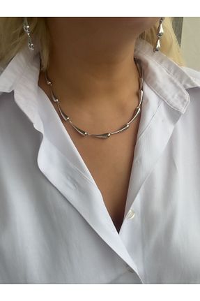 گردنبند استیل ( فولاد ) زنانه استیل ضد زنگ Hicrans Takı - کد 854078807