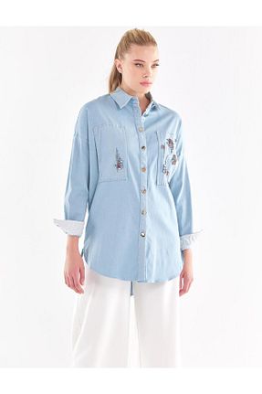 کت آبی زنانه رگولار Kayra - کد 771587543