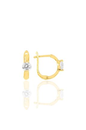 گوشواره نقره طلائی زنانه 925 عیار Söğütlü Silver - کد 7158178