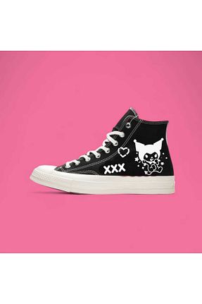 کفش اسنیکر مشکی بچه گانه بند دار LİASSHOES - کد 854042376
