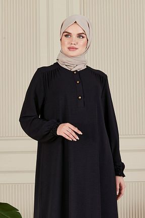 لباس مشکی زنانه رگولار بافتنی پنبه - پلی استر کد 820241279