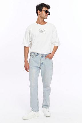 شلوار جین متالیک مردانه پاچه پهن RO DENIM - کد 849278538