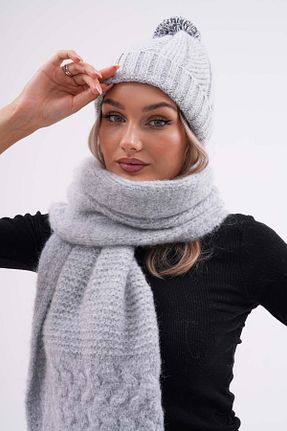 شال گردن طوسی زنانه نخ Ritagarcia - کد 854108898