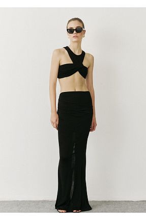 ست بالاتنه و پائین تنه مشکی زنانه بافتنی Serica Moda - کد 844143113