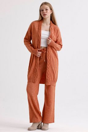 ست بالاتنه و پائین تنه نارنجی زنانه بافتنی MD trend - کد 854119355