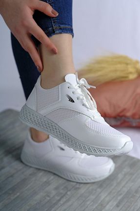 کفش اسنیکر سفید زنانه بند دار STOCON - کد 307407472