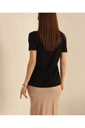 بلوز مشکی زنانه ساده Hazinedan - کد 854216776