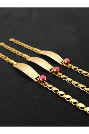 دستبند طلا زرد بچه گانه 8 عیار RAVZA KUYUMCULUK - کد 850549350