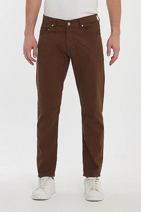 شلوار قهوه ای مردانه پنبه - الاستین DAMGA JEANS - کد 808627923