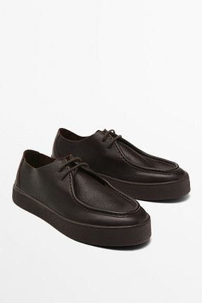 کفش کلاسیک قهوه ای مردانه چرم خالص Massimo Dutti - کد 854405567