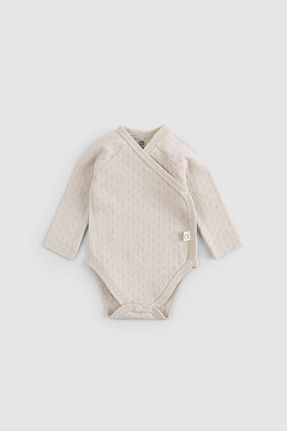 بادی و سرهمی نوزادی بژ بچه گانه %100 پنبه ارگانیک Little Gusto - کد 847831602