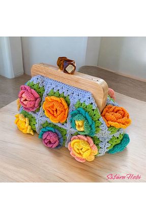 کیف دستی آبی زنانه سایز متوسط Satürn Hobi - کد 854413523
