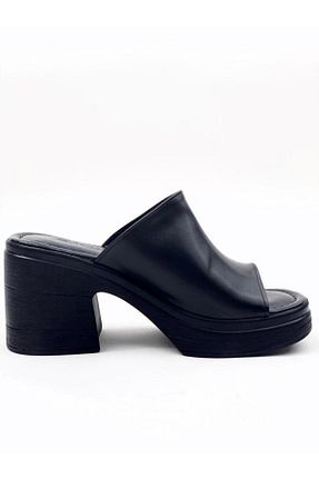 دمپائی مشکی زنانه چرم مصنوعی Les Passent - کد 854172300