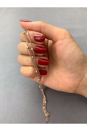 دستبند نقره صورتی زنانه 925 عیار BEY SİLVER - کد 128518368