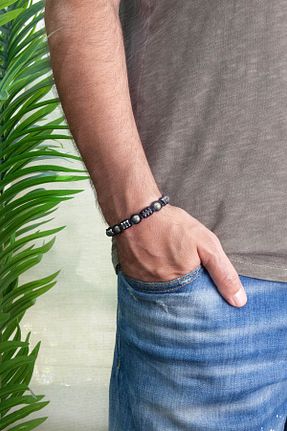 دستبند جواهر سبز مردانه سنگ طبیعی Arven’s World - کد 129154630