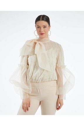 بلوز بژ زنانه ساده Serpil - کد 786416927
