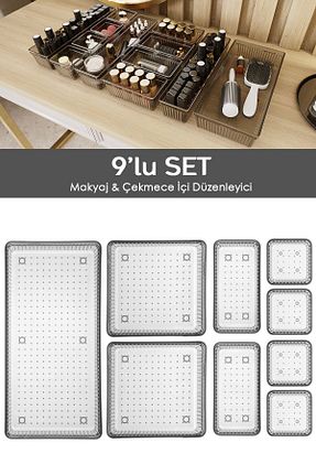 نظم دهنده جواهرات و آرایش طوسی پلاستیک Meleni Home - کد 853822717