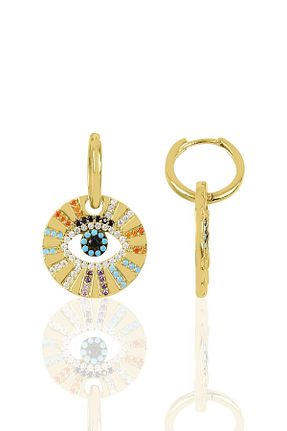 گوشواره نقره طلائی زنانه 925 عیار Söğütlü Silver - کد 45335492