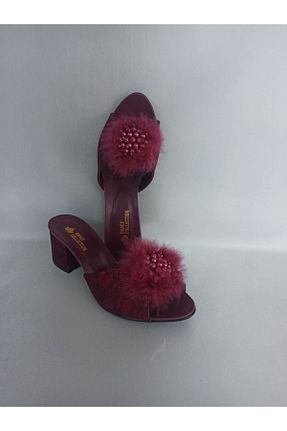 دمپائی زرشکی زنانه پاشنه پر MOD10 - کد 854073946