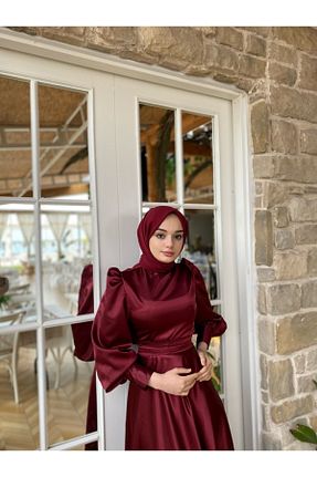 لباس مجلسی و فارغ التحصیلی قرمز زنانه ساتن GKCDRESS - کد 712429655