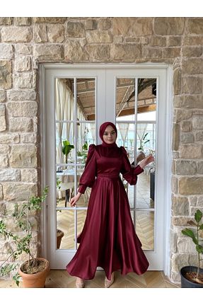 لباس مجلسی و فارغ التحصیلی قرمز زنانه ساتن GKCDRESS - کد 712429655