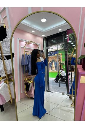 ست بالاتنه و پائین تنه آبی زنانه بافتنی Işık Taşkale - کد 854090076