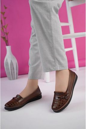 کفش کلاسیک قهوه ای زنانه چرم مصنوعی Safir - کد 854111022