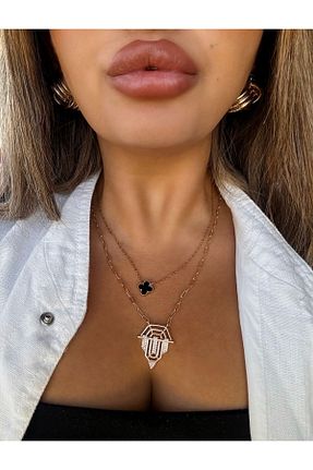 گردنبند استیل ( فولاد ) مشکی زنانه استیل (فولاد) MOD10 - کد 847014733