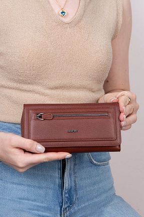 کیف پول قهوه ای زنانه ابعاد بزرگ Grande - کد 777622119