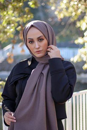 شال قهوه ای زنانه پنبه پلی استر SAYRA - کد 847206348