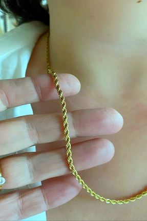 گردنبند استیل ( فولاد ) طلائی زنانه روکش طلا DLK TAKI - کد 127502719