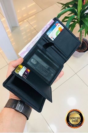 کیف پول مشکی مردانه سایز متوسط derius - کد 853953551