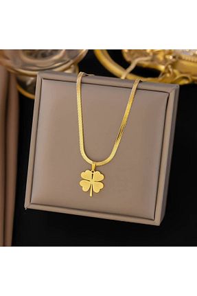 گردنبند جواهر طلائی زنانه استیل ضد زنگ Foxyn - کد 854226691