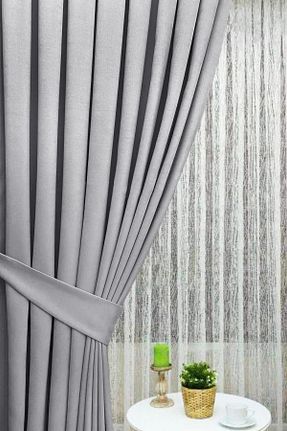 پرده زمینه طوسی پلی استر BD beyaz dokuma - کد 854316276