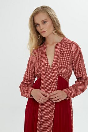 لباس قرمز زنانه بافتنی GIZIA - کد 854402564