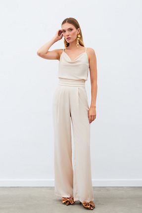 شلوار بژ زنانه ساتن Sateen - کد 736415677