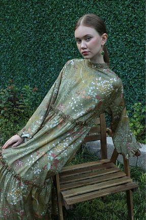 لباس حجاب خاکی زنانه اورسایز ZÜLAYS - کد 854056639