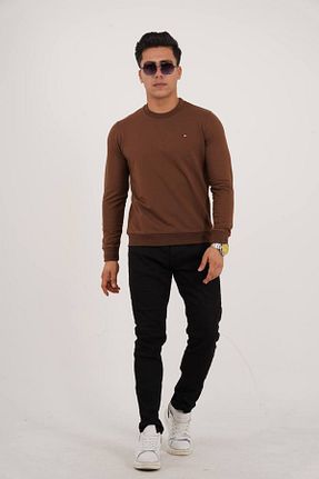 سوئیشرت قهوه ای مردانه İpliği Boyalı Est Estola - کد 854000543