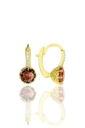 گوشواره نقره طلائی زنانه 925 عیار Söğütlü Silver - کد 374749709