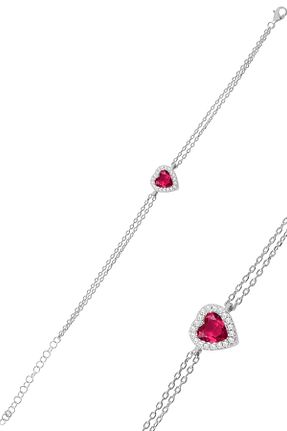 دستبند نقره صورتی زنانه 925 عیار Söğütlü Silver - کد 672580543