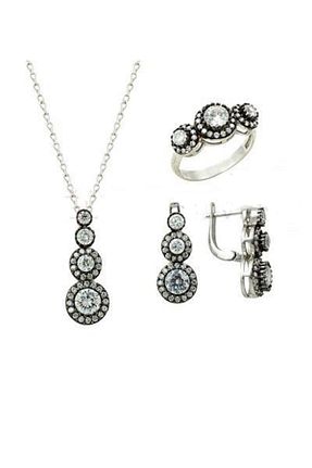 ست نقره سفید زنانه زیرکن Söğütlü Silver - کد 5048642