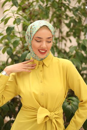 روسری فیروزه ای پنبه ای Silk Home - کد 854058127