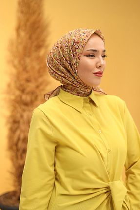 روسری زرشکی پنبه ای Silk Home - کد 854058046
