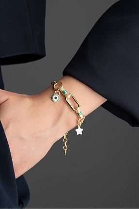 دستبند نقره طلائی زنانه 925 عیار Silvano Jewelry - کد 854112209