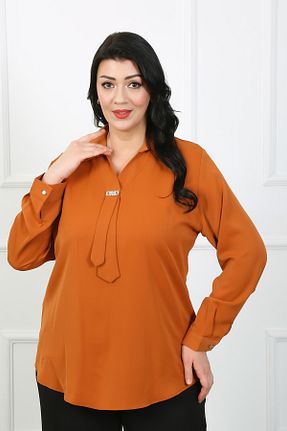 پیراهن سایز بزرگ نارنجی زنانه سایز بزرگ By Alba Collection - کد 815767588