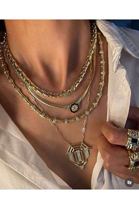 گردنبند جواهر طلائی زنانه رودیوم SU PERİSİ TAKI BİJUTERİ - کد 854137119