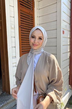 شال طوسی زنانه پنبه پلی استر SAYRA - کد 852176403