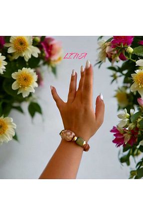 دستبند جواهر قهوه ای زنانه سنگ طبیعی linaberrin - کد 844850051